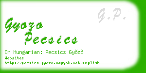 gyozo pecsics business card